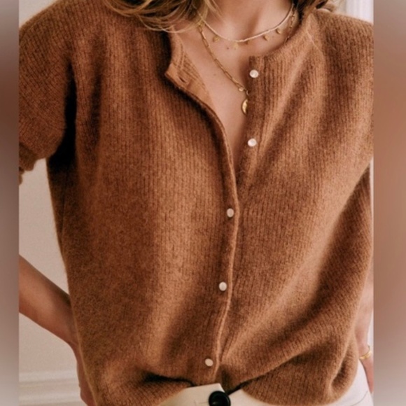 Sezane Sweaters - Sezane Brown Cozy Button-Front Sweater Cardigan